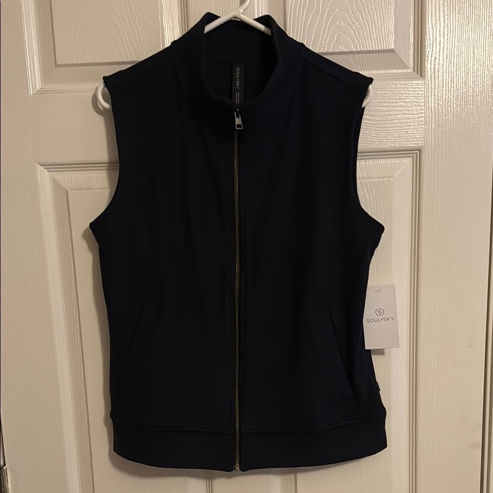 SOUL & SKY Velour Fleece Vest